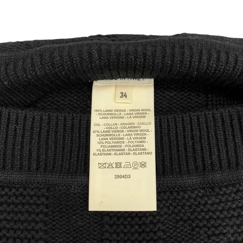 Hermes Poncho Rectangle H4h2904d30234 Size 34 Cape Style H Motif Wool Black