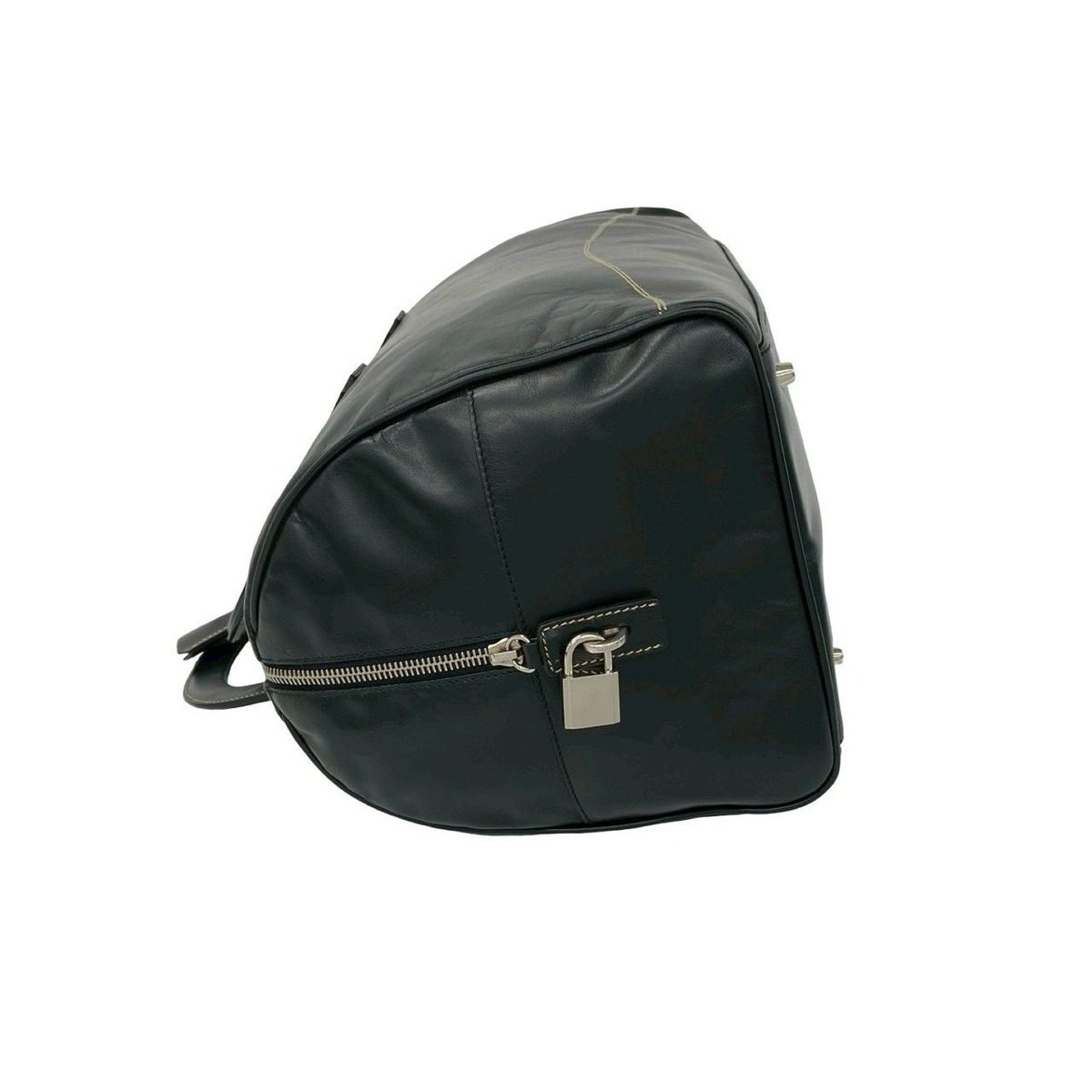 Prada Logo Stitch Leather 2-Way Shoulder Bag Black — view 5