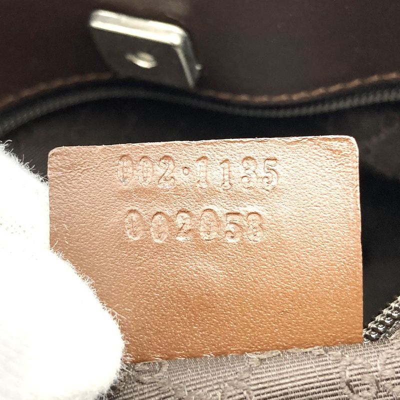 Gucci 002 1135 Handbag Sherry Line Leather Brown Ladies Men Vintage Fashion