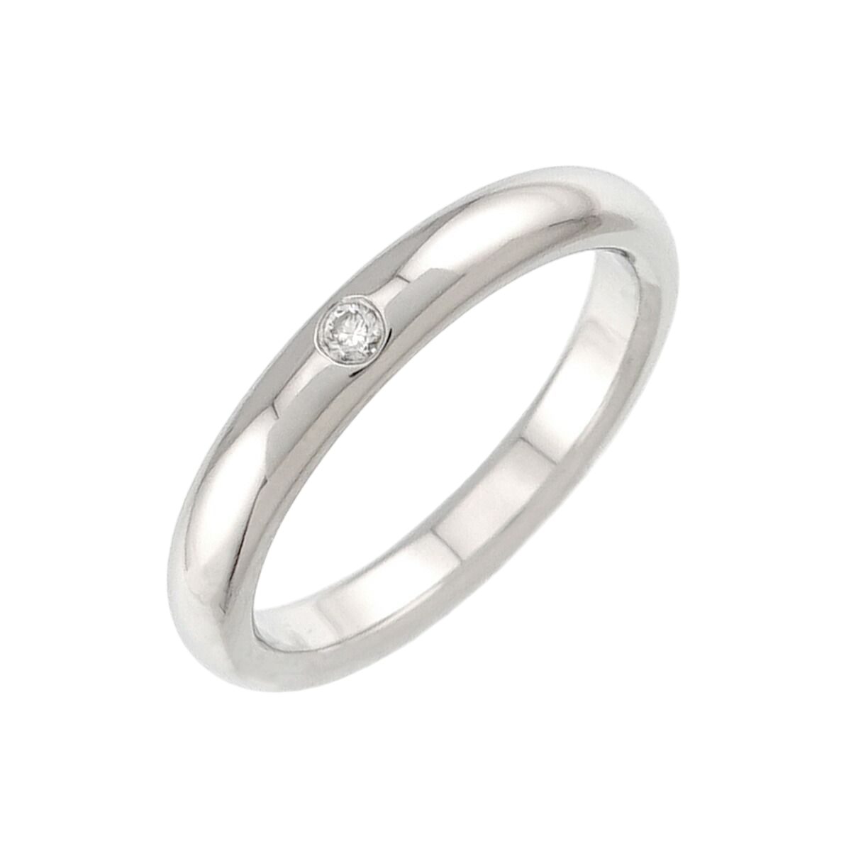 Tiffany & Co Stacking Band Ring Diamond Pt Platinum