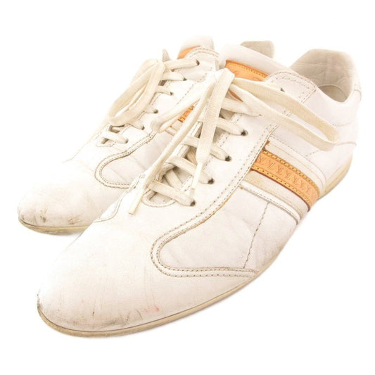 Louis Vuitton German Trainer Sneakers Shoes Low Cut Leather Logo 6.5 White