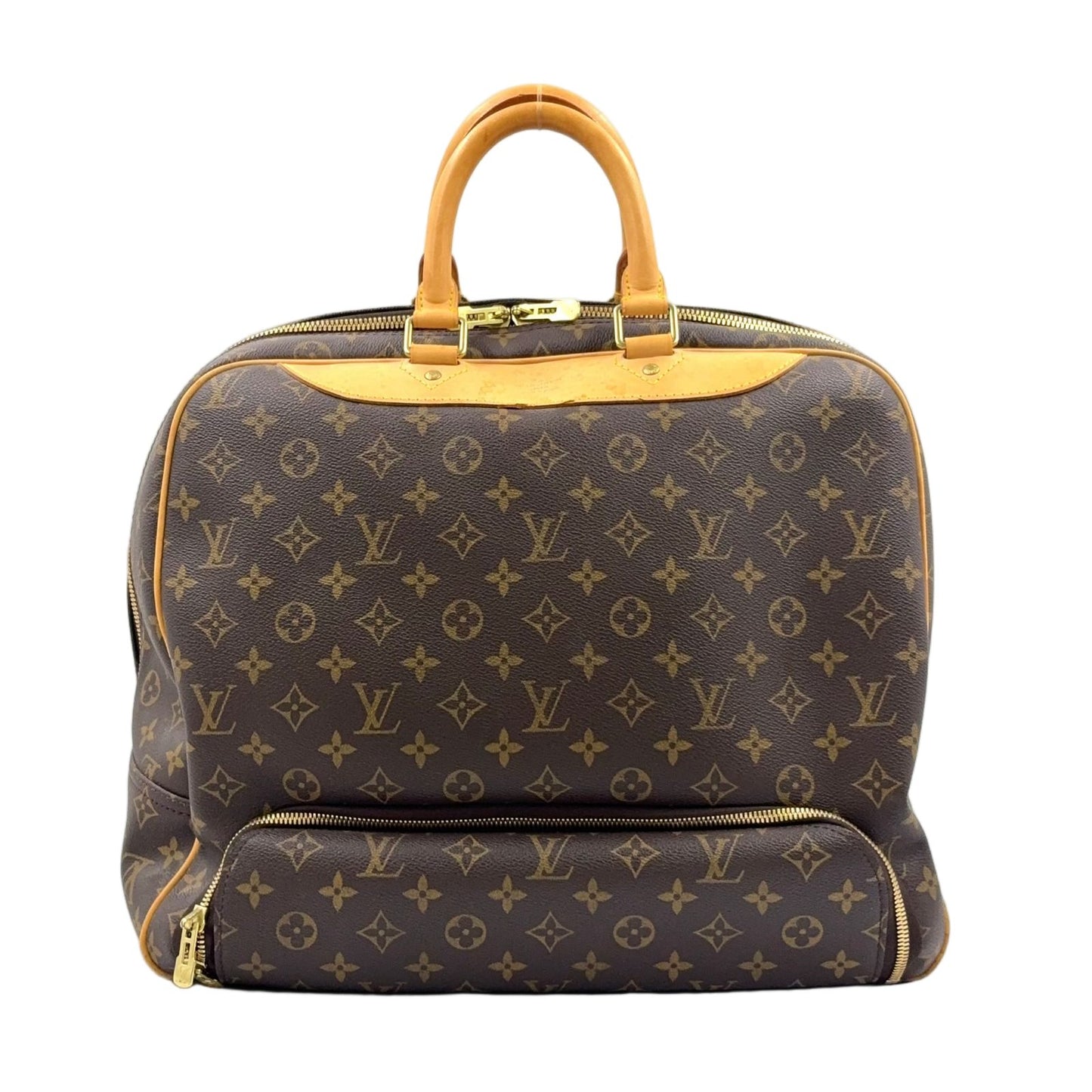 Louis Vuitton Limited Evasion Monogram Leather Brown Boston Bag Gold