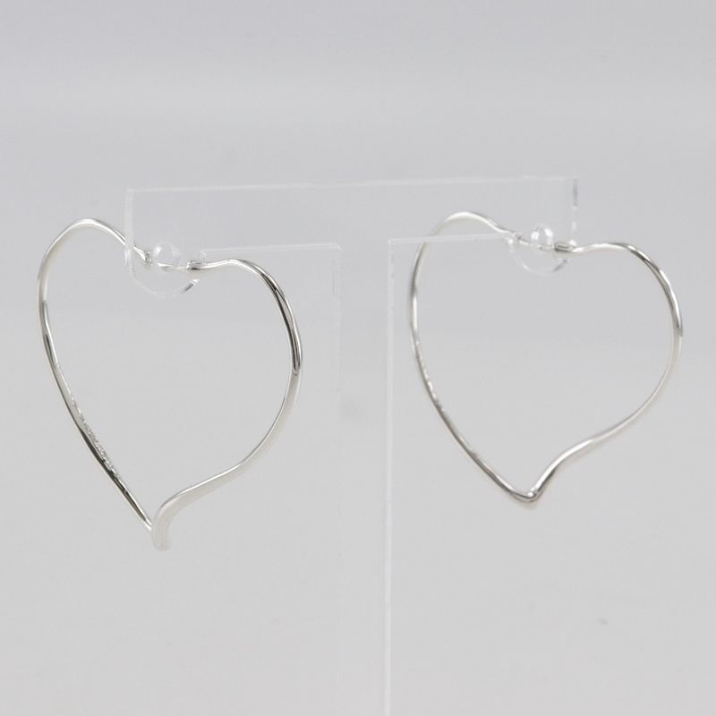 Tiffany & Co Open Heart Elsa Peretti Silver 925 Ladies 5.3g Earrings