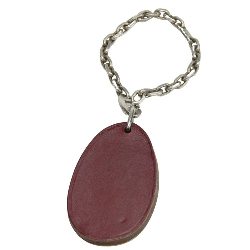 Hermes Bag Charm Leather Silver 925 Purple Green Silver Hardware Fruit Plum