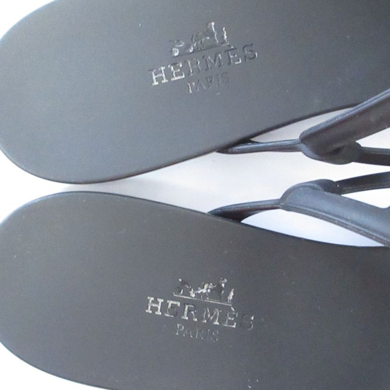 Hermes Egerie Chaine D'ancre Rubber Sandals Size 37 Equivalent to 23.5cm