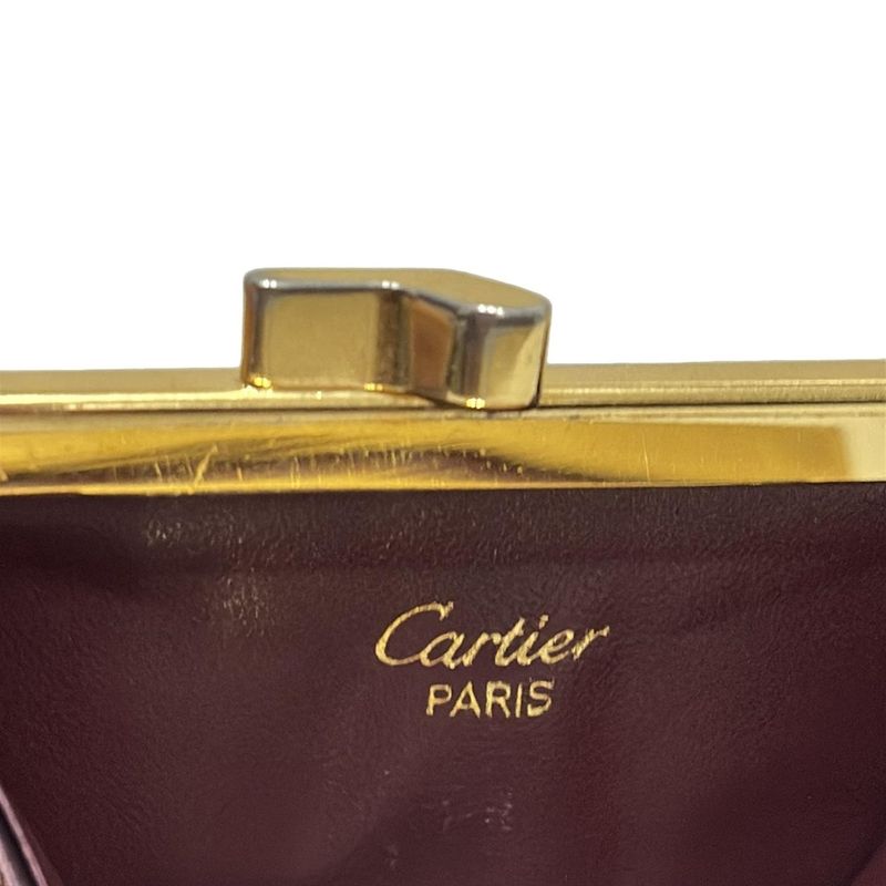 Cartier Coin Case Must Line Bordeaux Clasp Leather