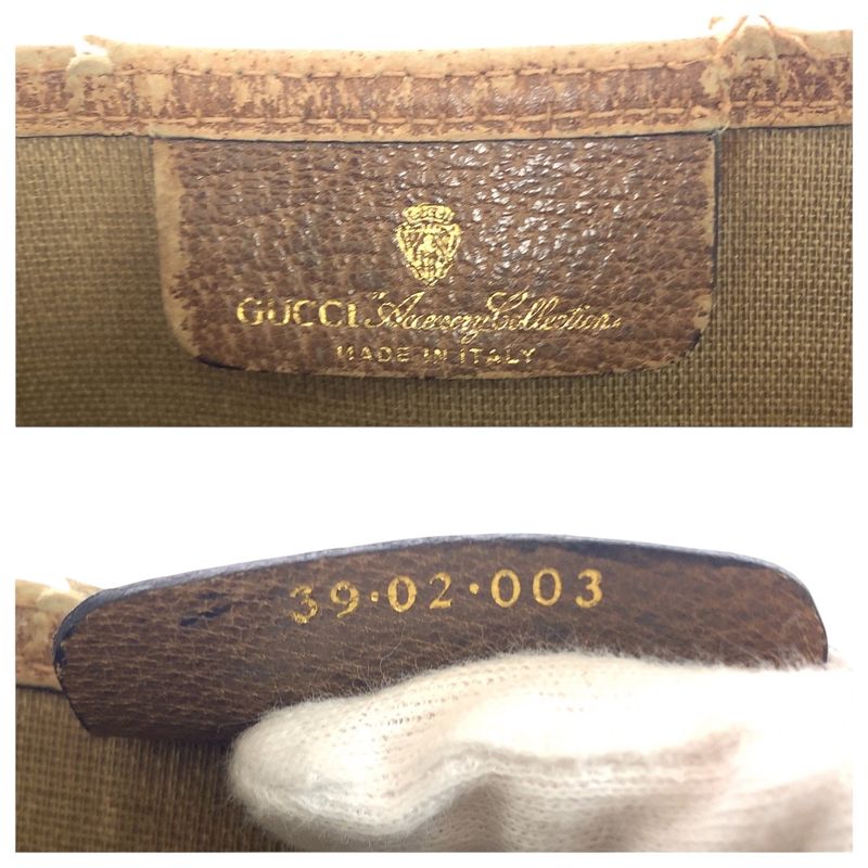 Gucci Vintage Old Gucci Sherry Line Beige Brown GG Supreme Canvas 39 02 003