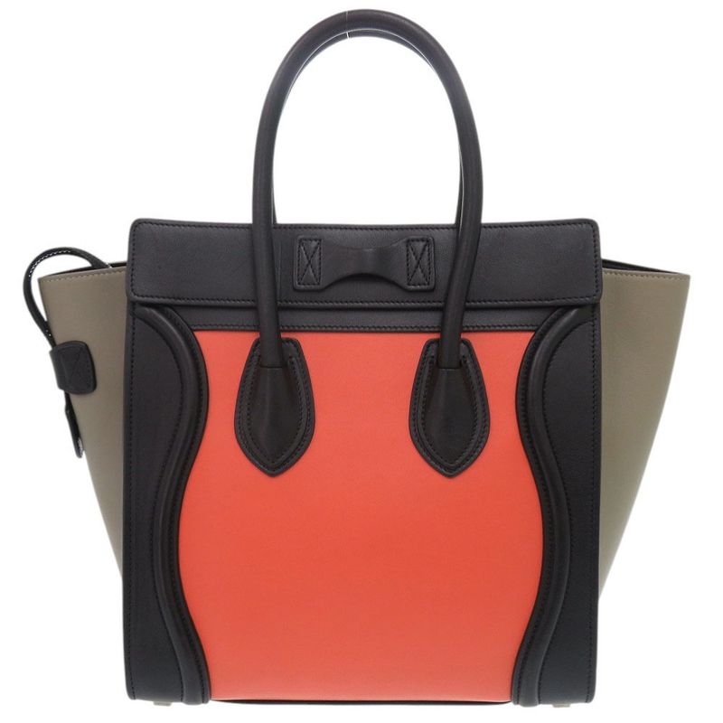 Celine Luggage Micro Shopper Leather Multicolor Handbag 0497 Celine