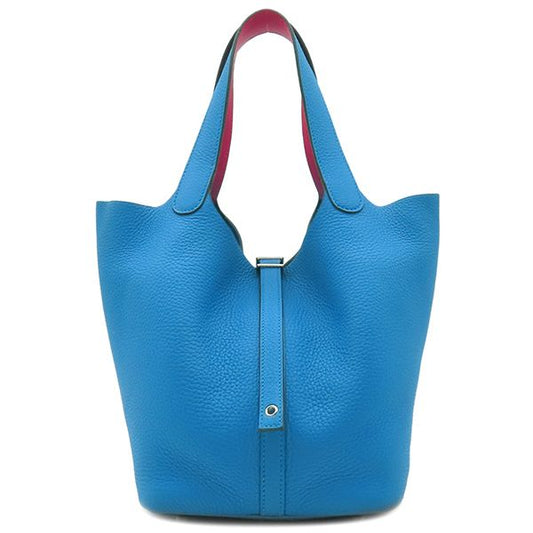 Hermes Handbag Picotin Lock MM Eclat Taurillon Clemence Swift Blue Frida and