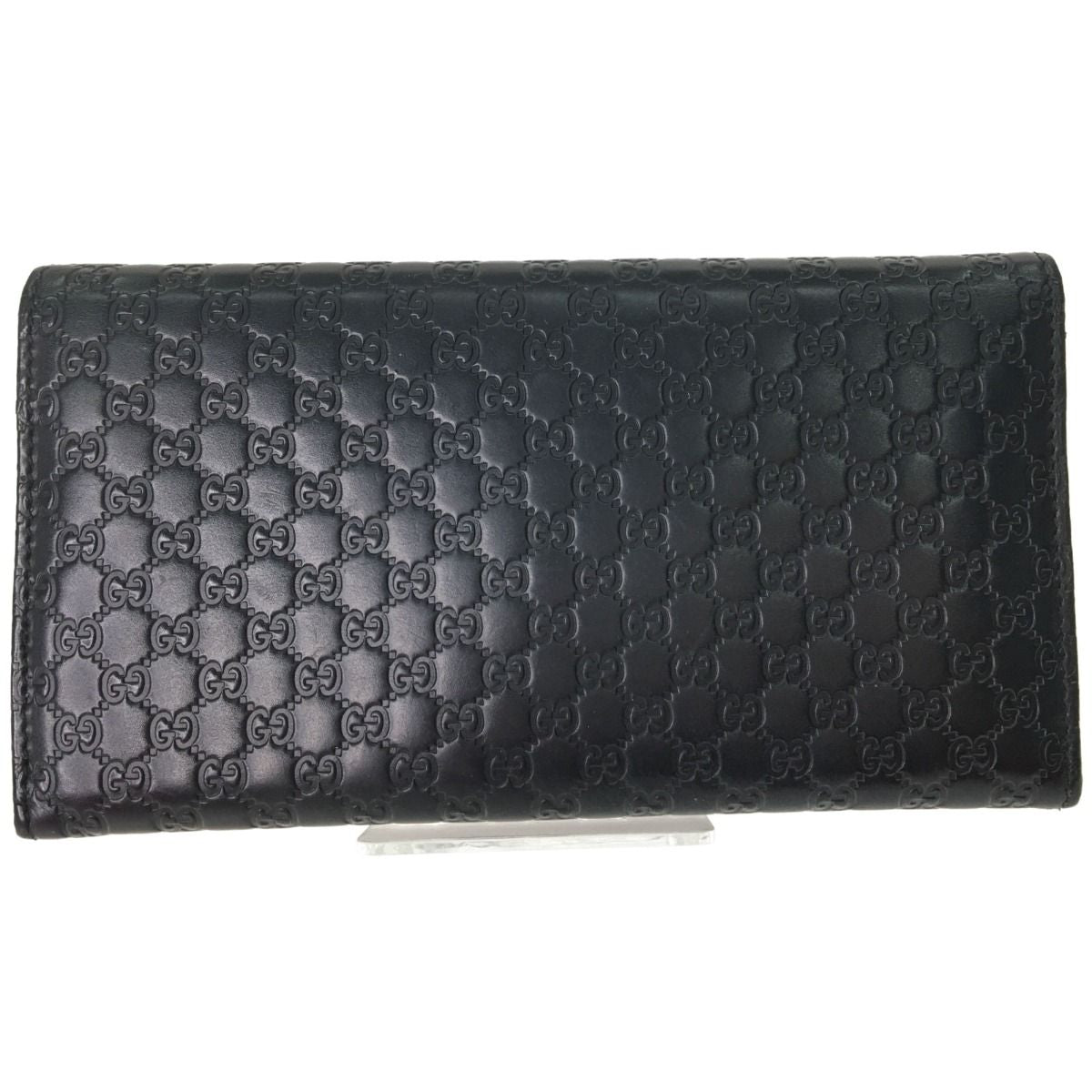 Gucci Men's Long Wallet Micro Gucci Guccissima GG 449396 Black