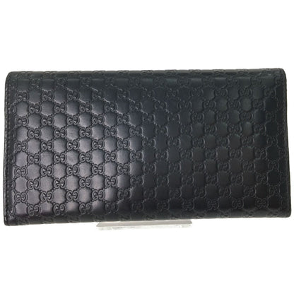 Gucci Men's Long Wallet Micro Gucci Guccissima GG 449396 Black