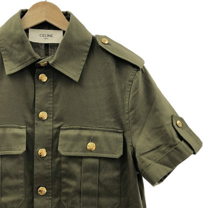 Celine Cotton Military Dress - 38 - Khaki - Women