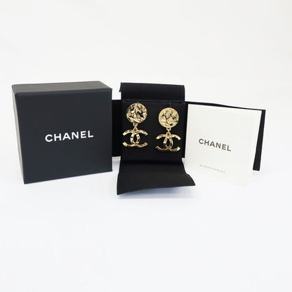 Chanel Earrings Coco Mark Gold Coco Mark Pair Unused Accessories