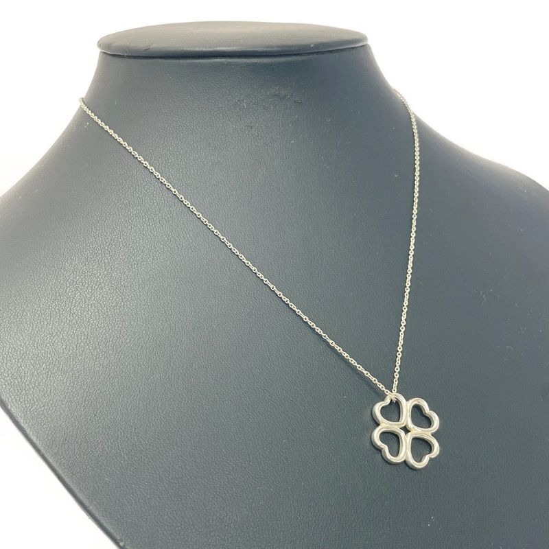 Tiffany & Co Silver Clover Heart Necklace 4.4g 925 Engraved 437566 Necklace
