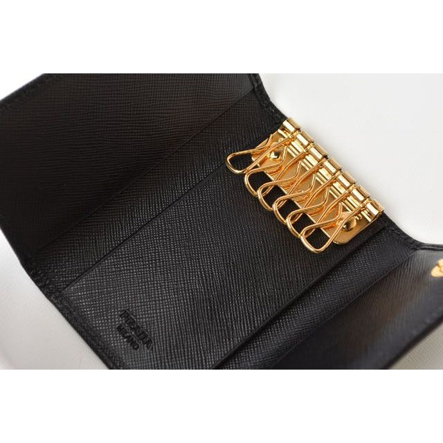 Prada Key Case Holder 6 Rings 1 Pg222 Black — view 3