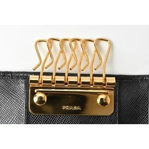 Prada Key Case Holder 6 Rings 1 Pg222 Black — view 4