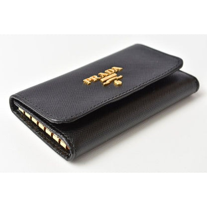 Prada Key Case Holder 6 Rings 1 Pg222 Black — view 6