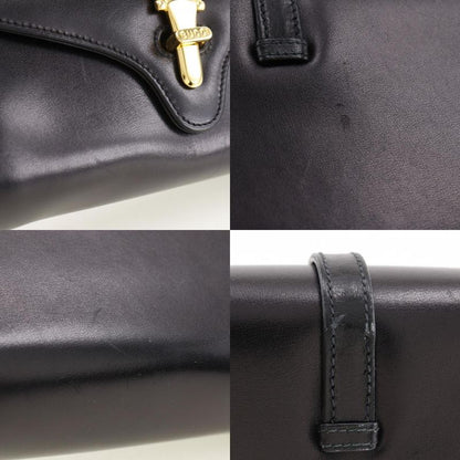 Gucci Old Gucci 2WAY Clutch Calf Black Ladies Shoulder Bag