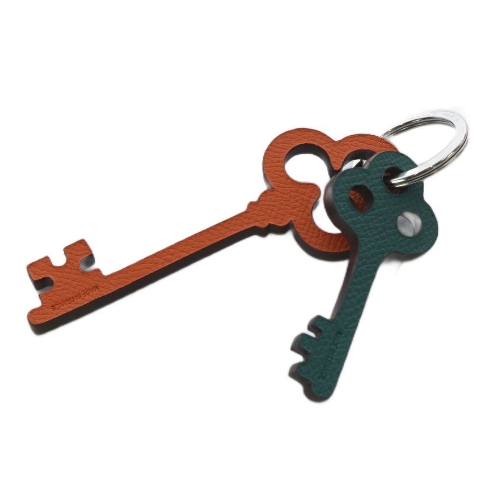 Hermes Petit Ash Key Motif Key Ring Key Holder Navy Green