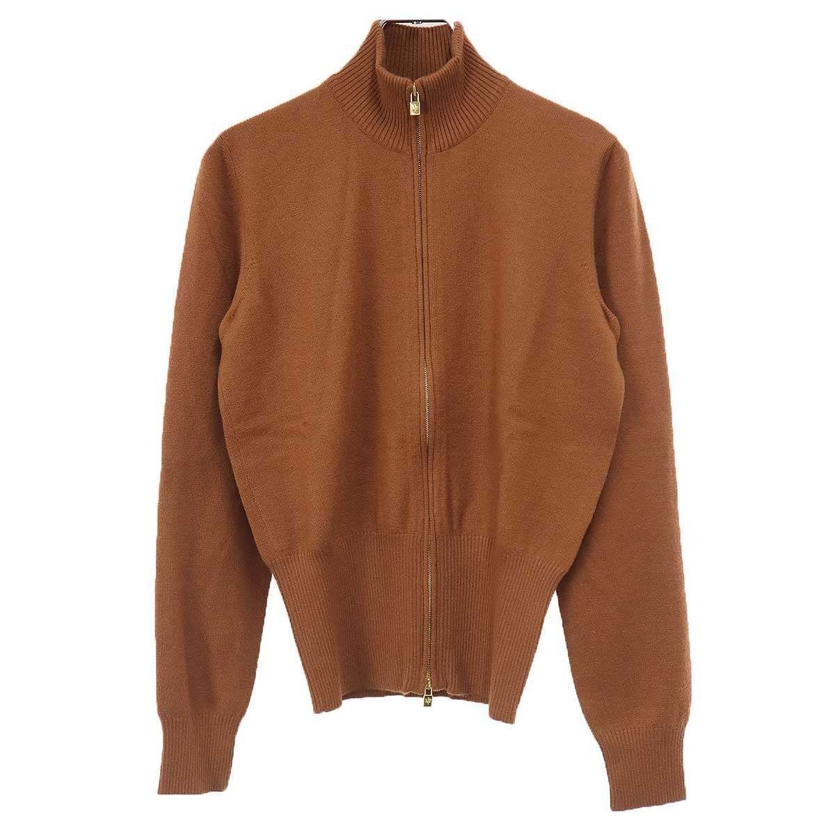Loro Piana Cashmere Driver's Knit Cardigan Brown 46