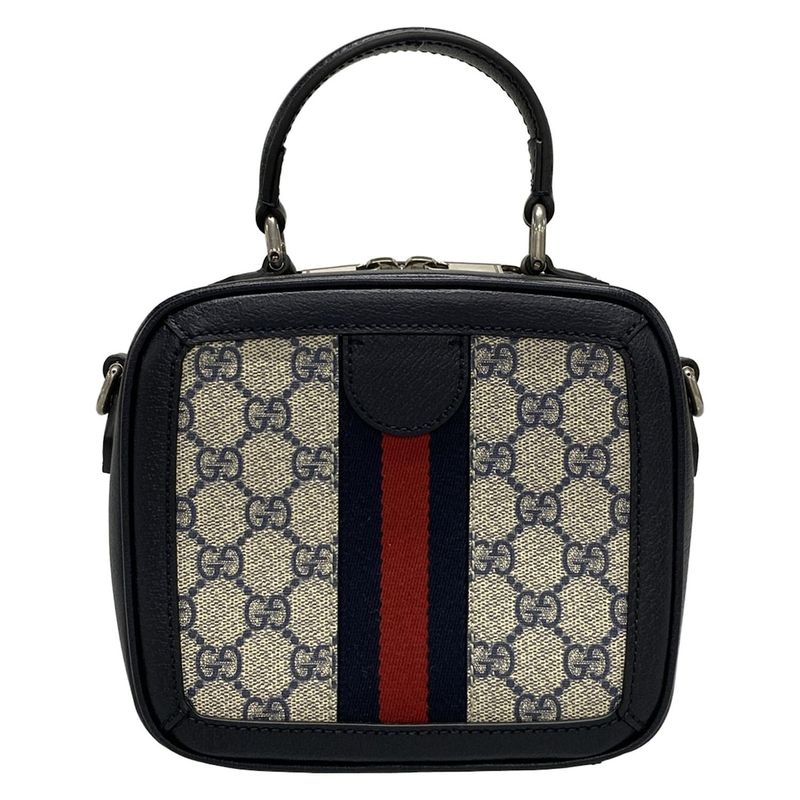 Gucci GG Plus GG Supreme/gg Marmont 772157 Navy Ivory And Red Leather