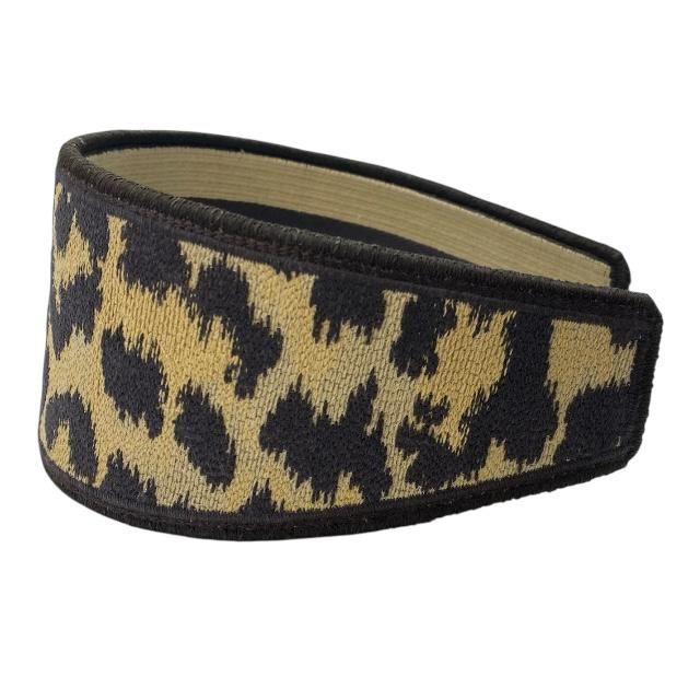 Christian DIOR Oblique Catsuit Headband Hair Accessory Leopard Brown Canvas