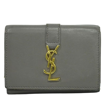 Authentic Saint Laurent Origami Tiny Trifold Fold Wallet Compact Wallet Leather