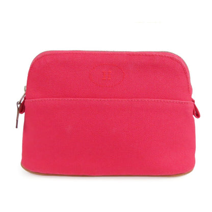 Hermes Bolide Pouch Mini Hibiscus Silver Cotton Canvas