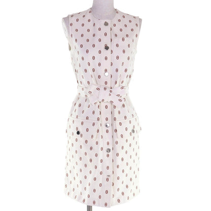 Hermes Cotton Chaine D'ancre Serie Button Belt No Sleeve Dress