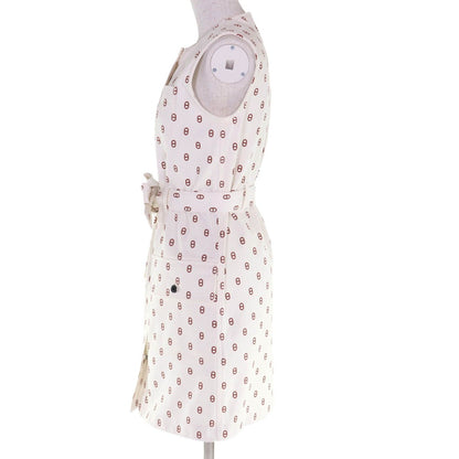 Hermes Cotton Chaine D'ancre Serie Button Belt No Sleeve Dress — view 2