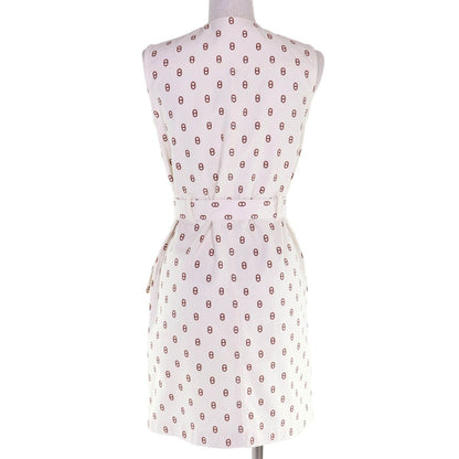 Hermes Cotton Chaine D'ancre Serie Button Belt No Sleeve Dress — view 3