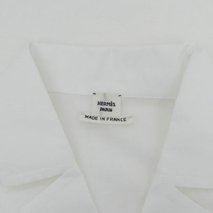 Hermes Chaine D'ancre Short Sleeve Button Shirt 36 White Chemise De