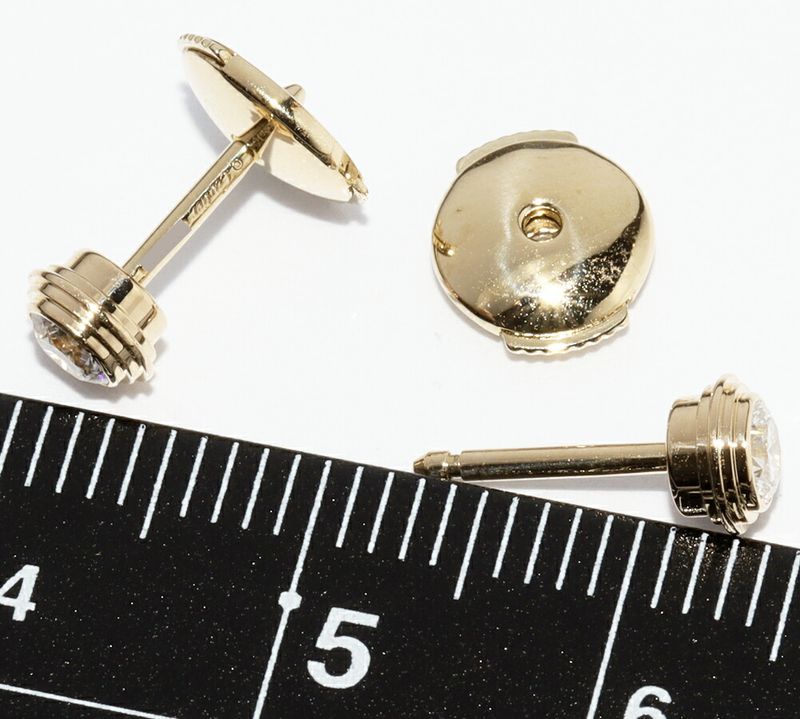 Cartier Earrings 18K Yellow Gold 2P Diamonds (026ct) D'amour Earrings MM