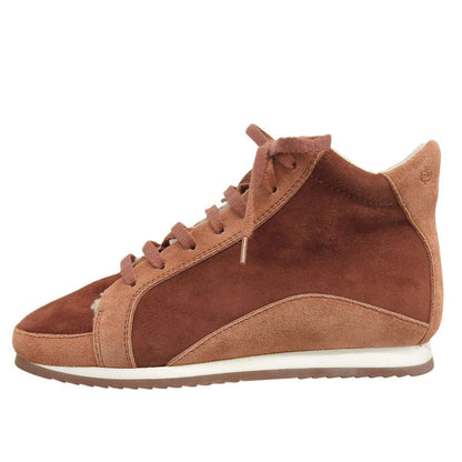 Loro Piana Lor Lace Up Shearling Boas Sneakers Brown 36 — view 2