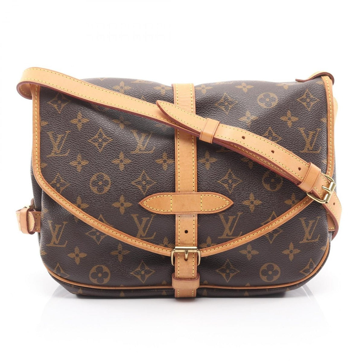 Louis Vuitton Shoulder Bag Saumur 30 Monogram Canvas Leather