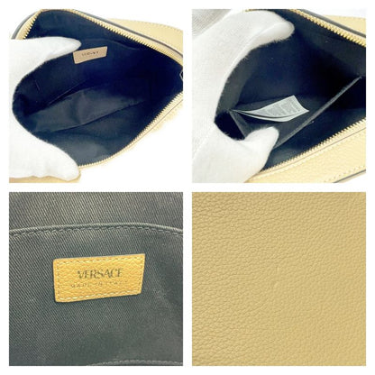 Versace Leather Virtus Chain Shoulder Bag Beige 412403 Shoulder Bag