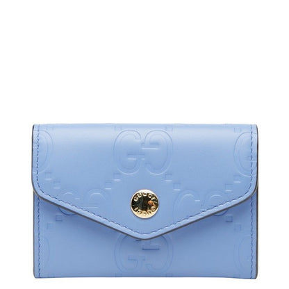Gucci Case Business Card Holder Purple Leather