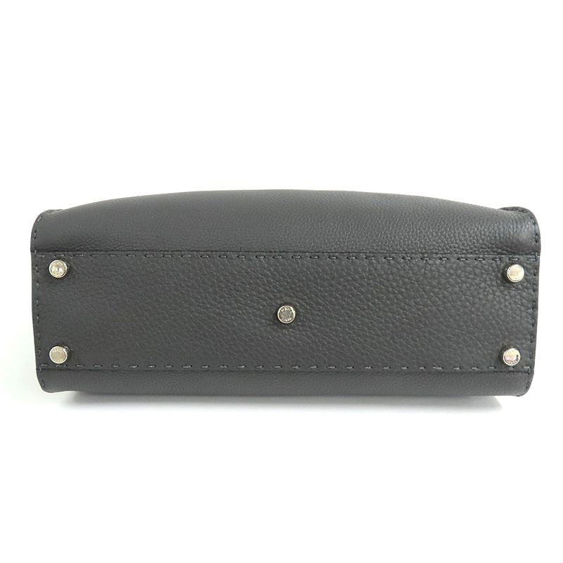 Fendi P-cub-medium Selleria 8bn290 Handbag 2WAY Asphalt Gray-leather