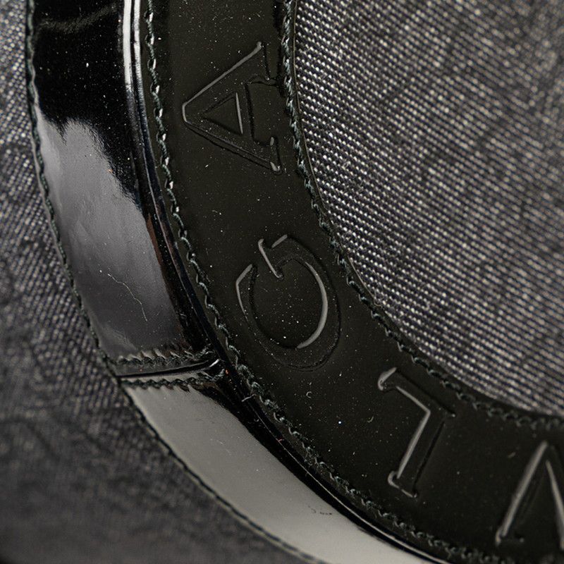 Bulgari Logomania Bee Zero One Black Indigo Denim Patent Leather Women's Bvlgari