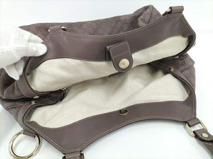 Gucci Sookie Handbag Leather Purple 211943