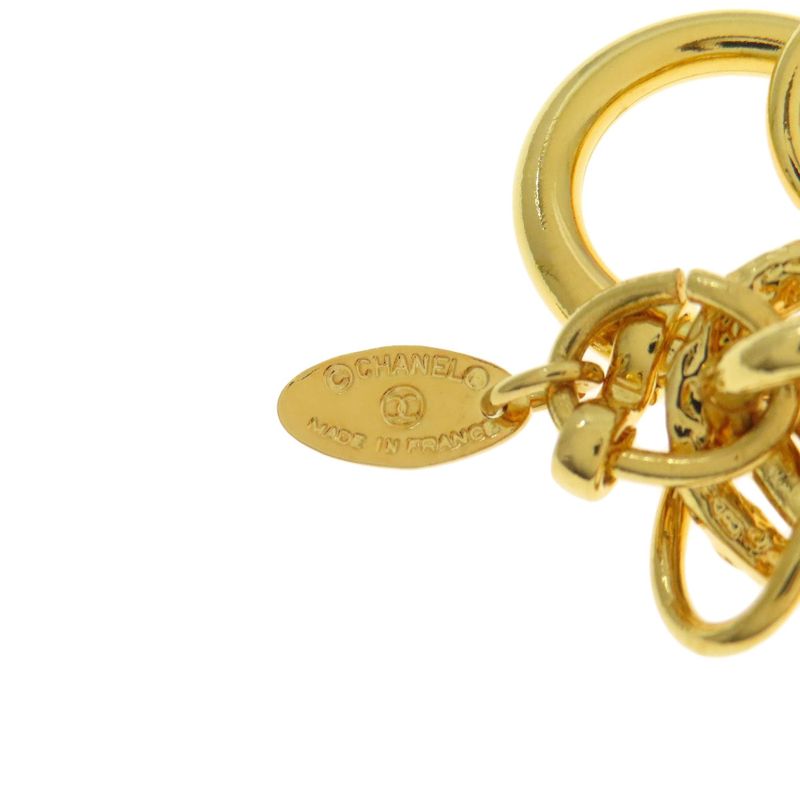 Chanel Vintage Logo Plate Bracelet Metal Ladies