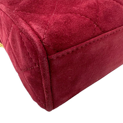 Chanel Bag Women's Brand Shoulder Bag Suede Matelasse Bordeaux Gold Hardware