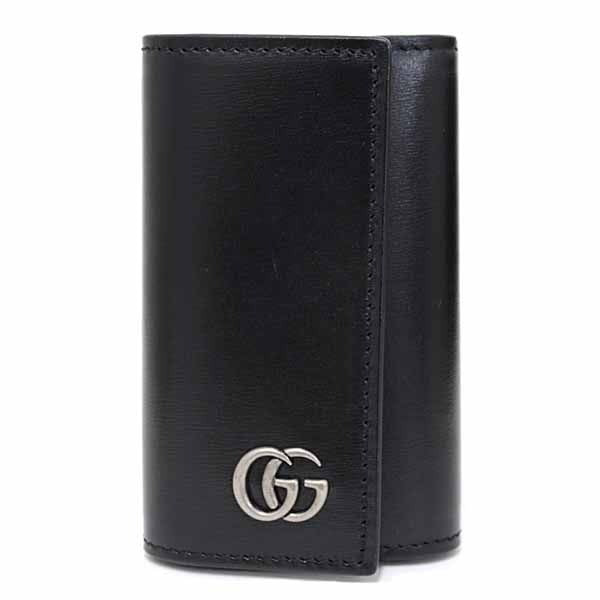 Gucci GG Marmont Key Case 6 Hook Ring Leather Black S Rank
