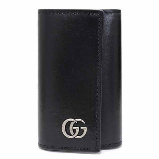 Gucci GG Marmont Key Case 6 Hook Ring Leather Black S Rank