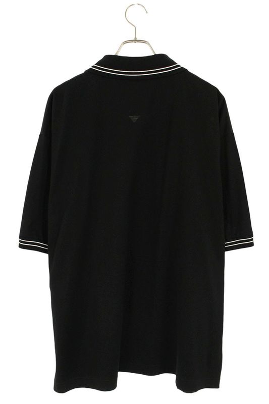 Prada Ujn895 S0000 1YR5 Re-nylon Triangle Plate Switch Short Sleeved Polo Shirt