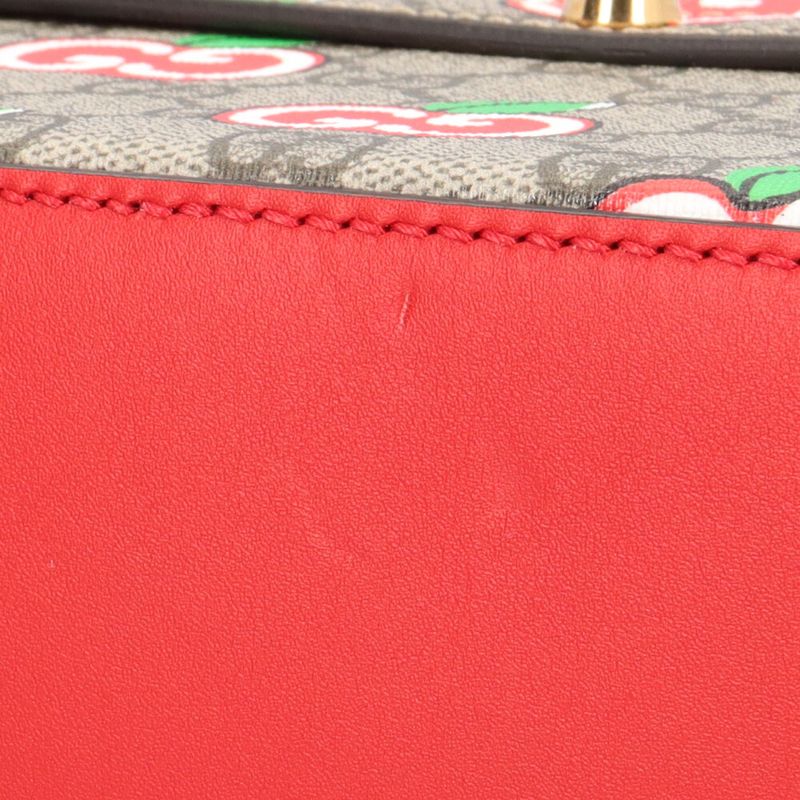 Gucci Bamboo GG Apple Shoulder Bag GG Supreme Canvas 603221 520981 Brown Ladies