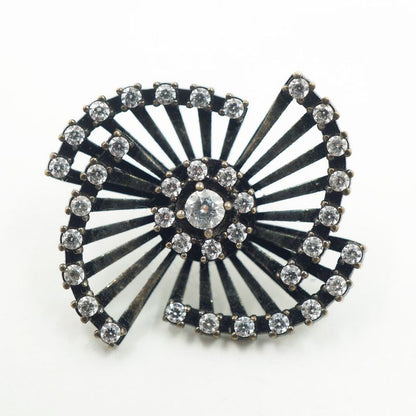 Saint Laurent Pin Brooch Rhinestone Approx 2.9g Black Clear Accessories