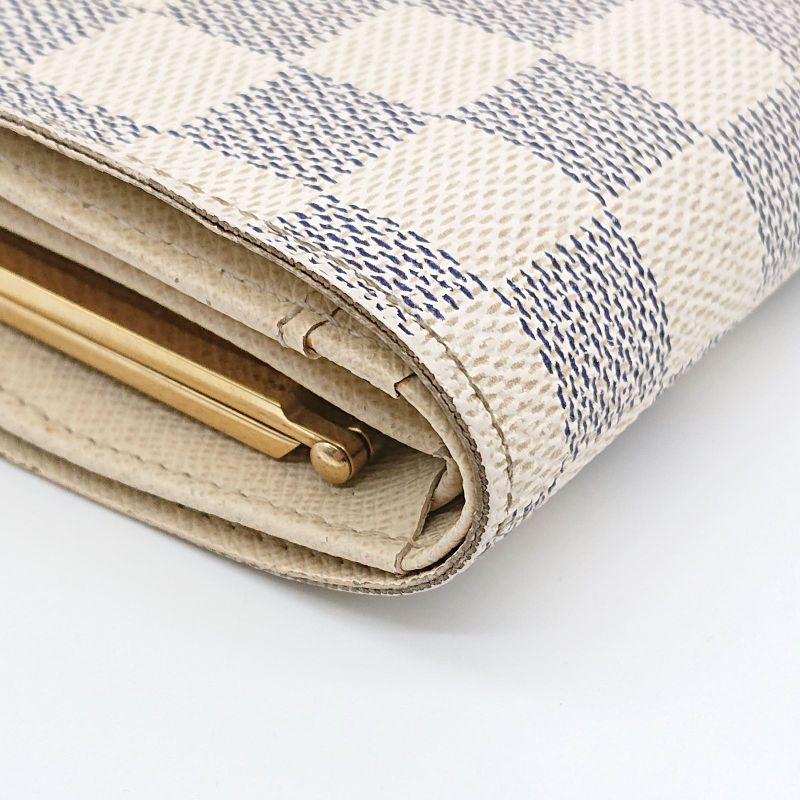 Louis Vuitton Damier Azure Portefeuille Viennois Foldable Wallet Clasp Gusset