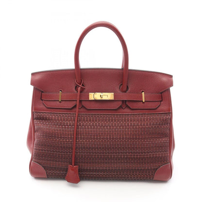 Hermes Handbag Birkin 35 Horse Hair Rouge Ash Leather