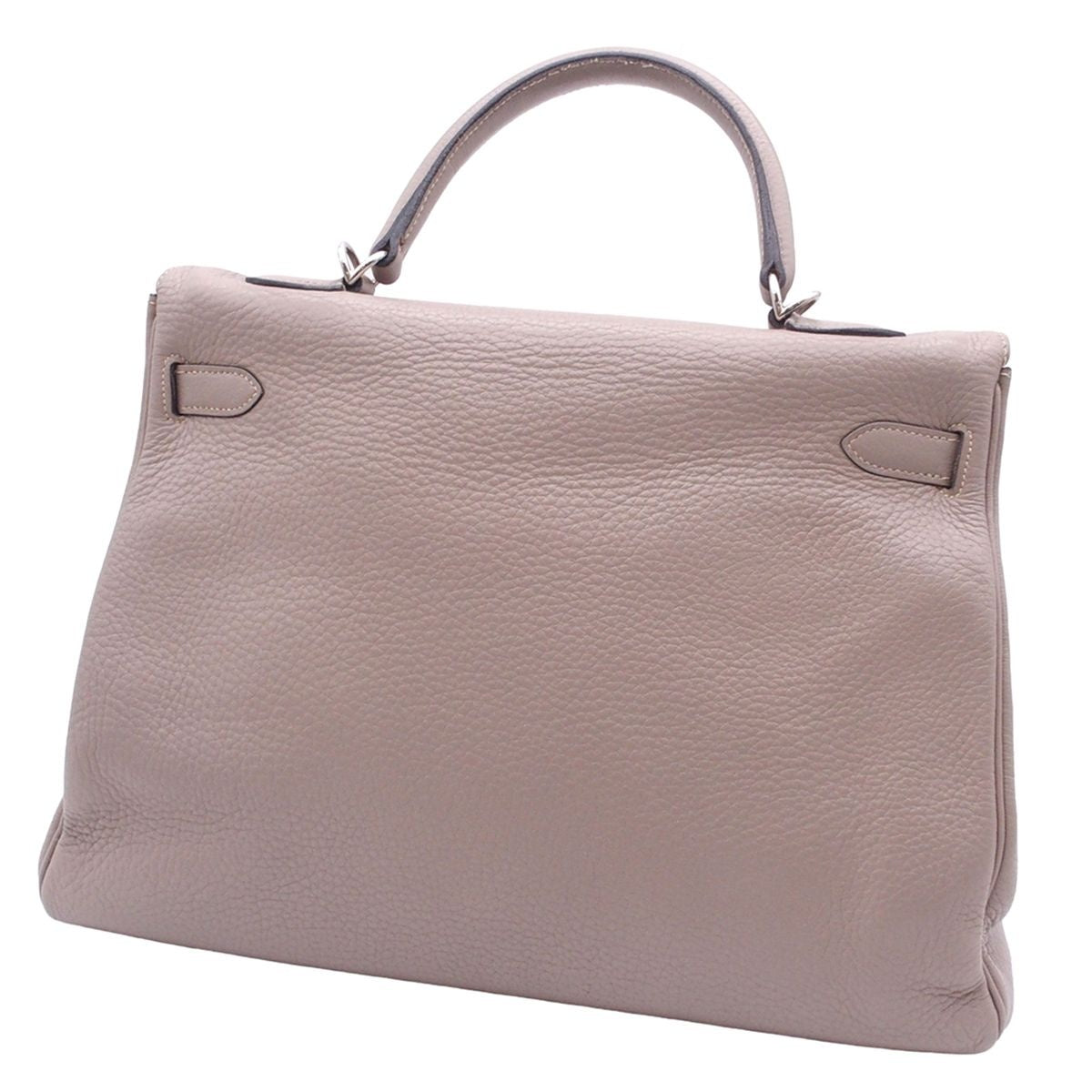 Hermes Kelly 35 Gray Silver Taurillon Clemence Handbag — view 2